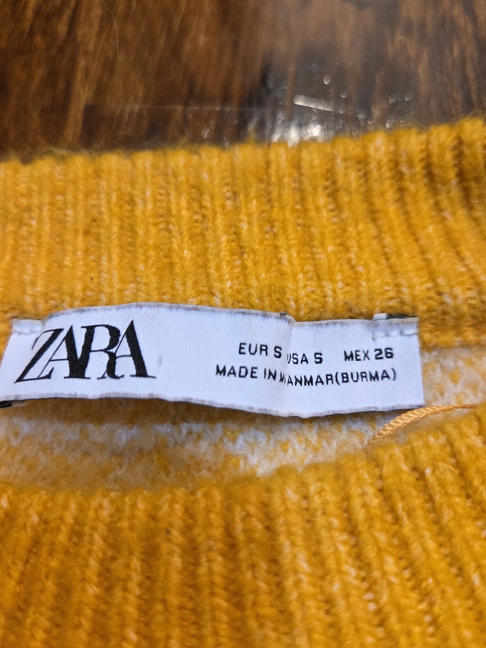 Zara Argyle Jacquard Knit Sweater sz small Oversized Cozy Colorblock - Picture 5 of 6